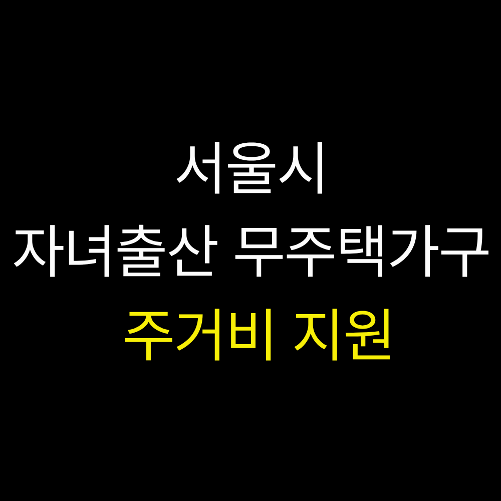 서울시 자녀출산 무주택가구 주거비 지원