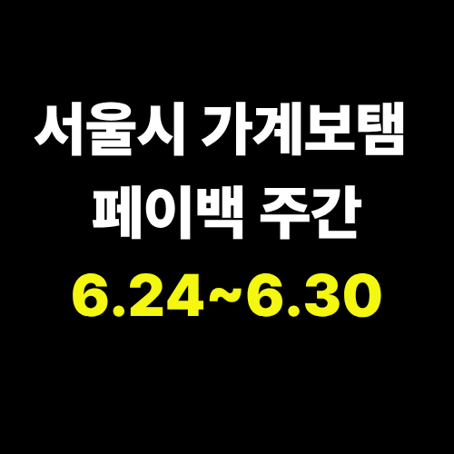 서울시 가계보탬 페이백 주간