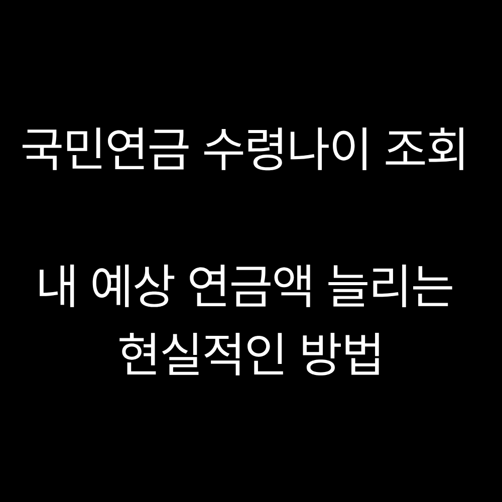 국민연금 수령나이 조회